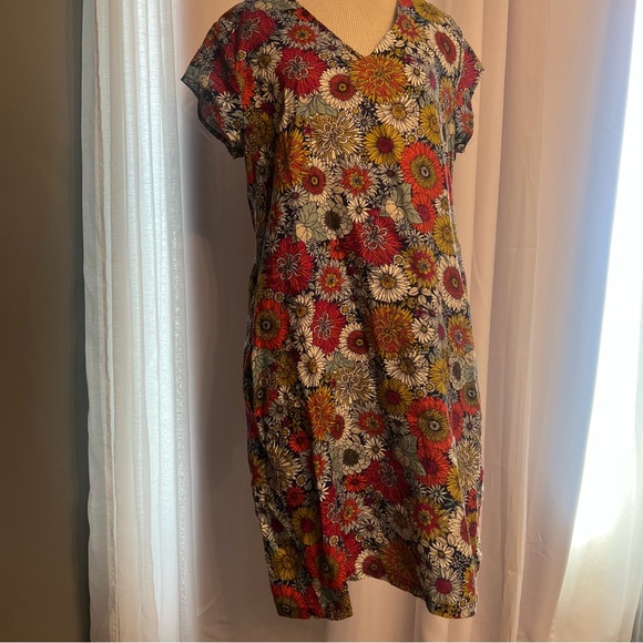 FOIL Strike a Pose Benefits Linen Dress Women’s Sze 8 Multicolor W/ Pockets NWOT - Picture 5 of 9